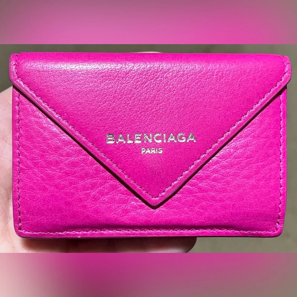 Balenciaga Hot Pink Papier Mini Wallet LIKE NEW! - Picture 1 of 10